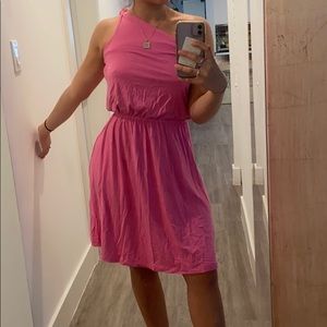 Penguin Pink One shoulder comfy dress